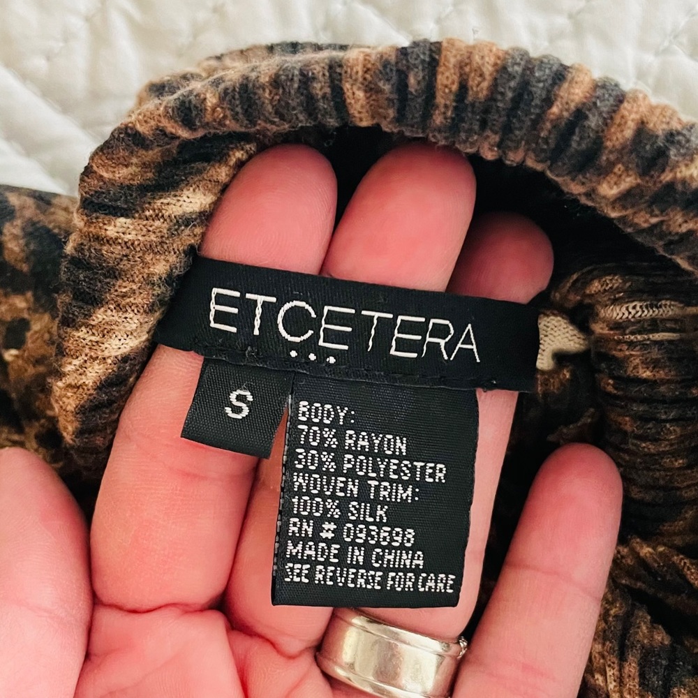Etcetera Leopard Print Turtleneck - image 2